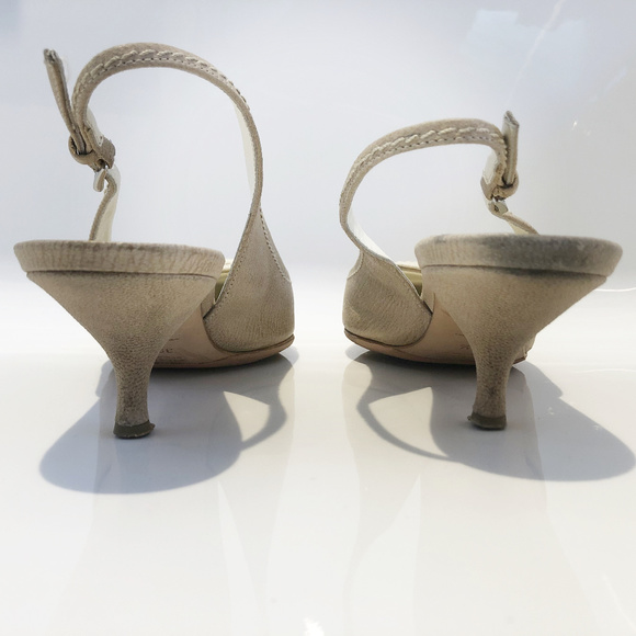 Prada Leather Slingback Leather Heels sz 9.5 - Picture 3 of 4